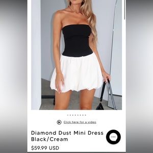 White fox diamond dust black & biege dress- never worn! Bubble dress